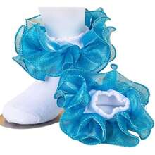 NEW-   Womens Big Ruffle Ankle Double Lace Turn Cuff Dress Socks,Women Cute Adult Cotton Ruffled Frilly Sock,#C907 - White - View 9