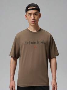 Jordan Men's AS BRK GX SNKR 85 SS CRW Short Sleeve Knit Collarless T-Shirt TIX1577-274 - Brown - View 1