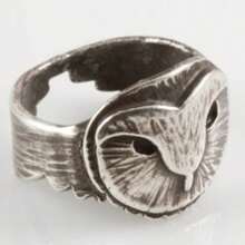 Gmzalx Women's Fashion Personalized Ring, 3D Embossed Owl Texture, Vintage Texture - Antique Silver - View 1