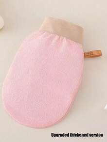 1/2pcs Gentle Exfoliating Dual Layer Bath Mittens Home Bathroom Decor Fall Decor Back To School - Pink - View 8