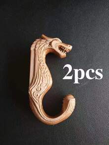 1 pieza Gancho de pared con cabeza de dragón vikingo, Perchero decorado con patrón de dragón vikingo, Perchero de pared montado en plástico, Adecuado para pasillo, dormitorio, almacenamiento de baño, toallero, accesorios de baño, esencial para vacaciones, decoración del hogar, gancho - Multicolor - Ver 10