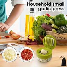 1pc Manual Garlic Press - A Multi-Functional Kitchen Tool For Chopping, Slicing And Grinding Garlic. It Is A Compact Kitchen Tool, Cooking Utensil, Travel And Outdoor Essential, Easy To Carry, Home Decor, And Also A Gift For Her - Multicolor - View 7