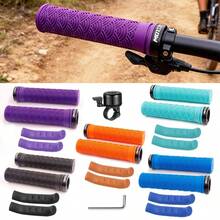 MOTSUV 3pcs Bicycle Accessories Set, Non-Slip Rubber Lock-On Grips, Comfortable Shock-Absorbing Handlebar Covers For Mountain Bike, With End Caps, Bell And Tools - Multicolor - View 1