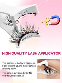 2 Pairs Natural Magnetic False Eyelashes, 2 Pairs Reusable Magnetic False Eyelashes With Applicator, No Glue Needed, Easy To Wear And Remove - 彩色 - 查看 6