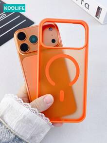 Koolife 1pc Magnetic Phone Case, PC+TPU Material, 2.0mm Thickness, Matte Surface, Skin-Friendly Design, Raised Lens Protection, Anti-Slip Anti-Drop, Compatible With IPhone 17/17 Pro/17 Pro Max - Orange - View 5