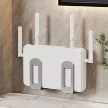 4pcs No-Drill Wall-Mounted Storage Racks - Versatile Use For Router, Modem, Set-Top Box, Cable Management, Shoe Storage, Kitchen Organization; Multi-Functional Space-Saving Design With Adhesive Backing; Practical Storage Solution, Ideal Gift For Women And Home Essential, Also Suitable As Display Shelf For Halloween And Christmas Decor - Multicolor - View 3