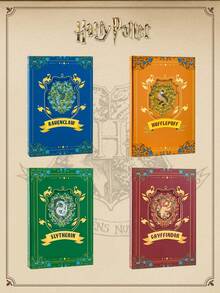 1pc Harry Potter Colorful Vintage Notebook, Hardcover Diary, Four Houses Colorful Animal Pattern, House Merchandise Book Manual, Gift For Teenagers And Adult Fans, Birthday Gift, Graduation Gift, Back To School Gift [Official Licensed] - Multicolor - View 2