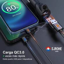 SJROHE Transmisor FM Bluetooth USB 3.0 Carga Rápida Adaptador con Pantalla LED RGB Bluetooth 5.0 FM receptores bluetooth para Auto Audio HD Llamadas por Bluetooth Transmisor Bluetooth FM Color negro - A - Ver 8