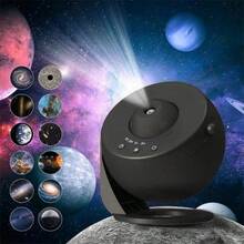 裝飾性銀河太空投影燈，USB供電磨砂塑料星空夜燈，12合1星空與天文館投影儀，現代太空主題夜燈附極光效果，適合臥室，適用青少年與成人 - 1個 - 查看 6