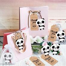 12 Sets Cute Panda Party Favors Including Keychains And Thank You Tags, Great For Panda Lovers, Animal Theme Birthday - Multicolor - View 6