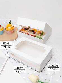 5件/10件 白色禮品盒，派對甜點包裝，甜甜圈紙盒，粉色烘焙包裝盒，適用於蛋糕、巧克力、餅乾、派，生日派對、婚禮、伴手禮、肥皂盒 - 查看 8