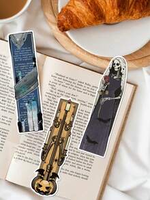 30pcs Vintage Halloween Bookmarks, Creative & Quirky Artistic Style, Versatile Reading Bookmarks For Office And Study Supplies - A - View 8