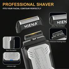 HIENA 5-In-1 Men's Hair Clipper Grooming Set, Cordless Electric Hair Clipper, Shaver, Nose Trimmer, Beard Trimmer, Professional Hair Clipper With Guide Combs, Hair Cutting Cape, Men's Gift Set - View 5