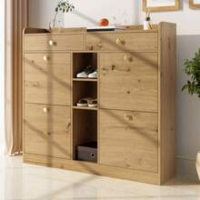 White Shoe Cabinet - Modern Design For Hallways And Entrances - 自然的 - 查看 3