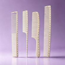 1/4 Pacotes de Pentes Profissionais para Corte de Cabelo com Escala, Conjunto de Pentes de Estilização Antiestáticos de Fibra de Carbono para Cabeleireiro de Salão, Pente de Cauda Fino e Dentes Largos para Corte de Cabelo, Estilização, Uso Doméstico & Corte de Cabelo DIY para Estudantes - Multicolorido - Visão 7
