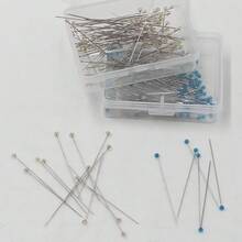 200Pcs Box Light Blue & Yellow Crystal Glass Head Pins - Durable Straight Pins & Quilting Pins, Suitable For DIY Crafts, Sewing And Garment Making - Multicolor - View 9