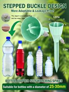 5件組植物自動澆水套組，附可調流量自動滴灌系統，自動澆水裝置配可調慢釋控制閥開關，適用於室內與園藝植物噴灑，無需電池，園藝用品 - A - 查看 10