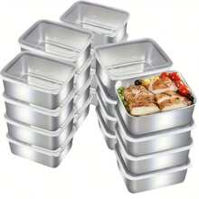 3 PiecesStainless Steel Stackable Food Storage Containers With Transparent Lids - Leak-Proof, Microwave , Freezer , Shatter-Resistant, Multi-Purpose Flip-Top Rectangular Kitchen Storage Boxes. Suitable For Refrigerator And Pantry. Perfect For Storing Meat, Fruit And Vegetables. Ideal For Camping, Snack Storage, Outdoor And Home Use. Stackable Kitchen Storage Containers - Multicolor - View 2