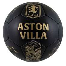 Aston Villa FC Phantom Printed Signature Football - Black/Gold - View 1