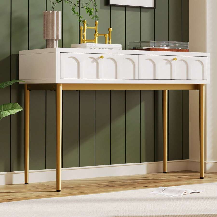 White Vanity Table - Bedroom Sideboard - White - View 1