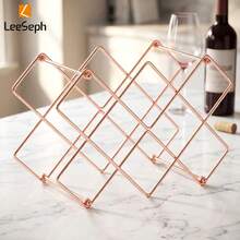 Wine Rack, Freestanding Modern Gold Metal, Wine Storage Cabinet Countertop Wine Rack, Suitable For Storage Room, Kitchen Wine Bottle Rack (10 Bottles) - Multicolor - View 1