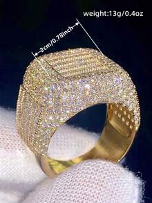 1pc Exquisite Cubic Zirconia Ring, Women's Wedding Engagement Party Jewelry Valentine's Day Gift - 1# - View 10