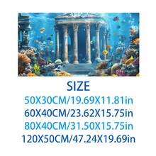 Seascape Sand, Rock, Water Plant And Fish Tank Decor - Coral Reef Self-Adhesive Removable Wallpaper-Style Background, Easy To Peel And Stick Freshwater/Saltwater Aquarium Reusable Fish Tank Decoration, Fish Habitat Decor, Aquarium Sticker, Suitable For Stream Tank, Planted Tank, Turtle Tank Landscaping, Studio Photography Backdrop, Self-Adhesive Front - B - View 2