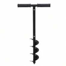 Hand Post Hole Digger - 24'' X 4" Earth Garden Auger Drill - Black - View 9