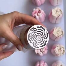 Extra Large Russian 304 Stainless Steel Seamless Peony Flower Piping Tip, 3D Bouquet Cake Decorating Tool For Candy, Mashed Potato, Mung Bean Paste, Cream, Zefir Bouquet Tool - Multicolor - View 6