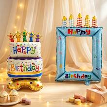 Blue Photo Frame + Star Cake