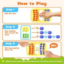 Pop Sensory Fidget Toys For Kids, Math Dice Educational Learning Activity, Portable Travel Board Game, Interactive Family Nights Party Fun For Adults & Kids, Ideal For Classroom & Road Trips - Yellow - View 3