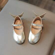 Girls' French Gentle Style Butterfly Wing Princess Mary Jane Shoes, Party Gathering Ballet Performance Shoes - Gold - View 3