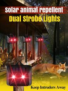 Solar Powered Animal Repellent, Waterproof Predator Eye Nighttime Animal Deterrent Device With Red LED Light, Large Coverage Outdoor Repellent Equipment, Effectively Scaring Away Rabbits, Mice, Squirrels, Deer, Foxes, Wild Boars, Birds, Suitable For Gardens, Farms, Villas - Multicolor - View 3