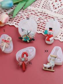 Christmas Series Snowman Candy Cane Rocking Horse DIY Silicone Mold 1pc - Christmas Style - View 1