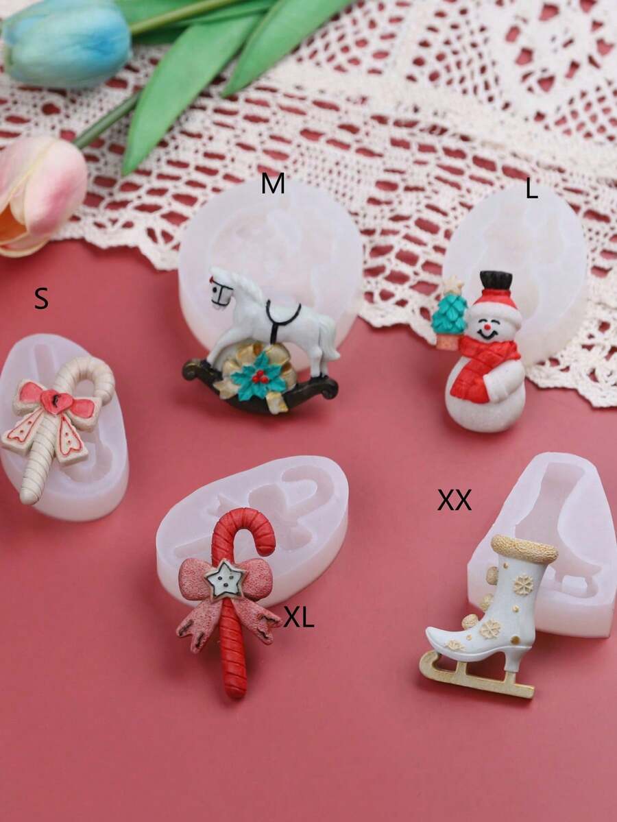 Christmas Series Snowman Candy Cane Rocking Horse DIY Silicone Mold 1pc - Christmas Style - View 1