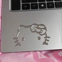 2 buah Stiker Glitter PVC Sanrio Hello Kitty - Stiker Wajah Tersenyum Ikonik & Tanda Tangan yang Lucu, Cocok untuk Ponsel, Kamera, Laptop, Kaca Spion Mobil - Stiker Sekali Pakai Mengkilap Gaya Y2K, Sempurna untuk Hadiah Pesta Ulang Tahun (Desain Tidak Beraturan) - Satu ukuran cocok untuk semua. - View 2