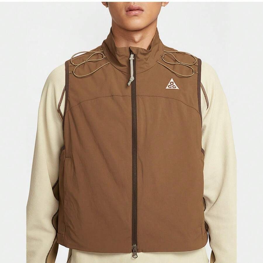 Nike Death Bloom New Men's Versatile Loose Lightweight Comfortable Outdoor Stand Collar Vest HV0601-235 - Camel - View 1