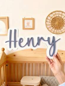 Personalized Name Sign, Customized Wooden Name Plate, Decorative Wall Name Sign, Personalized Room Decor, Customized Door Sign, Home Wall Decor, Handmade Style Name Board, Wedding Party Decor, Personalized Home Gift, Customized Letter Sign - Multicolor - View 10