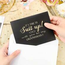 Spakon 10 Pcs Groomsman Proposal Cards 8 Will You Be My Groomsman And 2 Best Man Cards With Envelopes 5 X 4 Inch Suit Up Funny Groomsmen Proposal - White - View 5