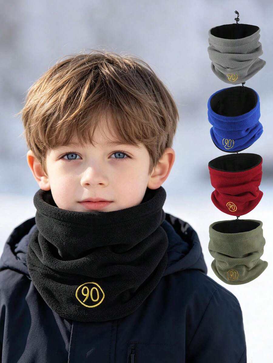 Fleece Neck Warmer Scarf Head Cover 2-In-1 For Autumn/Winter - Multicolor - View 1