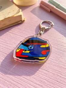 1pc/8pcs F1 Racing Helmet Pattern Keyring Packs, Racing Helmet Silhouette, Fashionable Decorative Keychain, Suitable For Back To School, Gift For Racing Fans, Daily Wear, 2026 F1 Season Popular Merchandise - Multicolor - View 13