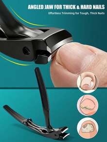 1pc Heavy Duty Stainless Steel Long Handle Toenail Clipper, Large Opening Non-Slip Precise Nail Clipper, Suitable For Thick Nails, Ingrown Nails, Suitable For Elderly, Men And Women, Portable Professional Manicure Tool - Multicolor - View 3