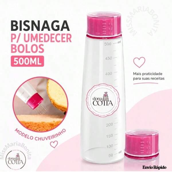 Regador Para Umedecer Massas Bolo em Bisnaga Festa Bolos Confeitaria Chuveirinho 500ml- MMB