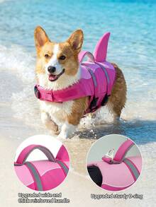 Dog Life Jacket, Swimming Dog Life Vest, Upgraded Rescue Handle, Tear-Resistant | Adjustable Belly Fit For Beach Boating, Excellent Buoyancy, Suitable For Small, Medium And Large Dogs Life Vest - Rose Red - View 12