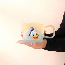 1pc Official Disney Mickey Minnie Glass Cup With Handle, 450ML Cartoon Couple Water Cup, Coffee, Tea, Juice Universal Cup, Home Breakfast Cup, Fan Valentine's Day Women's Gift - Multicolor - View 12