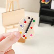 1 Piece Set Dollhouse Decoration, Dollhouse Mini Easel Display Stand, BJD Miniature Painting Gallery Scene Ornament Model, Miniature Scene DIY Accessory, Collectible Gift For Hobbyists And Enthusiasts - Mini Easel + Palette Model - View 7
