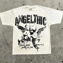 Harajuku T-Shirts mit Buchstabengrafik Y2k Oberteile für Männer und Frauen High Street Oversized T-Shirt Pro Choice Streetwear Vintage Tee Kleidung - 2 schwarze 9 + weiße - Übersicht 1