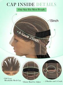 A ANYTIME Fashionable Mid-Length Braided Wig, Transparent HD Lace Box Braids, Soft Curly Ends, Realistic Scalp Lightweight Protective Braided Wig, Suitable For Daily Wear And Parties, Halloween - Multicolor - View 11