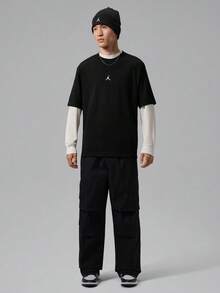 Kaos Rajut Lengan Pendek Tanpa Kerah AS JORDAN UTILITY GFX TEE Pria TIX4986-010 - Hitam - View 6