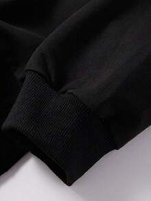 SU ER Men's Summer Crew Neck Casual Pullover Sweatshirt And Casual Long Pants Set - Black - View 7